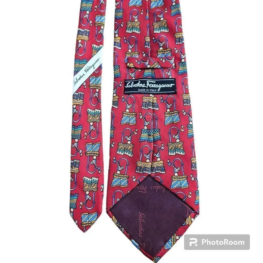 Salvatore Ferragamo Red Necktie Italy 58x4
